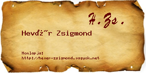 Hevér Zsigmond névjegykártya